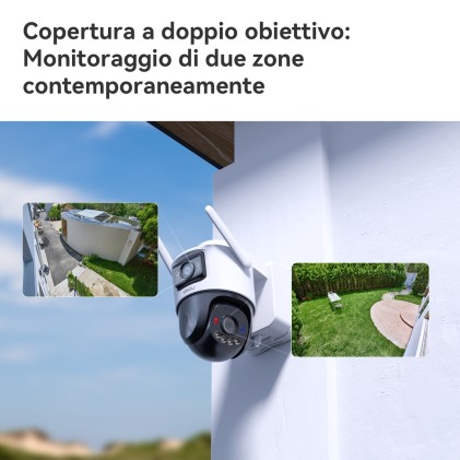 Camera 5Mp+5Mp Ptz Sir&Faro 4G Kit Wifi/Ir25/Ip66/Pansolare/Sim/Sd128