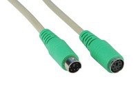 InLine Cavo PS/2, 6pin Mini-Din maschio a 6pin Mini-Din femmina, 2m, connettore verde Mouse pc99