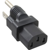 InLine Adattatore alimentazione elettrica, Power Adapter, Spina Americana su Connettore C-13, Nero
