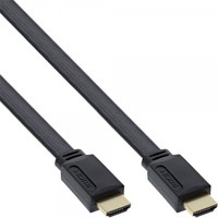 InLine High Speed HDMI Flat Cable with Ethernet 19pin Type-A a 19pin Type-A, piatto, HDMI 3D, pin dorati, nero, 0,5m
