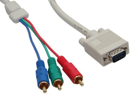 InLine Cavo VGA RGB, 5x  RCA maschio a Sub-D 15pin maschio, 3m, RGB, pin dorati, beige