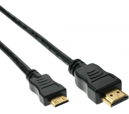 InLine Cavo HDMI High Speed, FullHD 1080p, UHD 2.160p, Type-A maschio/ Type-C Mini maschio, pin dorati, nero, 0,5m