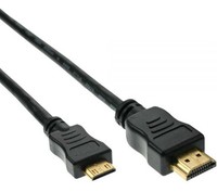 InLine Cavo HDMI High Speed, FullHD 1080p, UHD 2.160p, Type-A maschio/ Type-C Mini maschio, pin dorati, nero, 0,5m