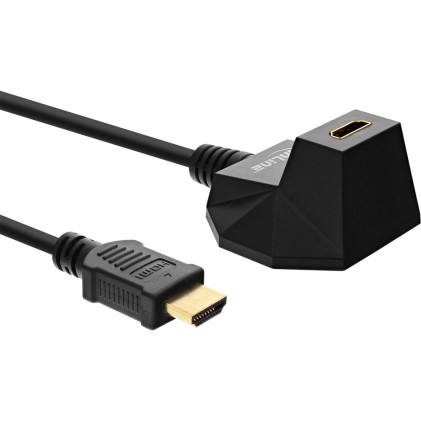 InLine Cavo prolunga High Speed HDMI con base di supporto, 4K2K, maschio / femmina, nero / dorato, 5m