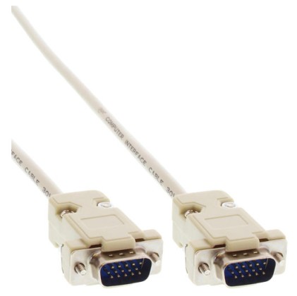 InLine Cavo VGA, Sub-D 15pin maschio a Sub-D 15pin maschio, 1m, connettori ispezionabile, beige