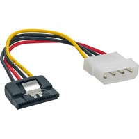 InLine Cavo alimentazione interno da 4 pin IDE/PATA ( 5,25\" ) maschio a SATA 15 pin femmina, 0,3m - Angolato 90&Acirc;&deg; V/alto"