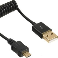 InLine Cavo Micro-USB 2.0, Spirale Estendibile, USB-A maschio / Micro-B maschi, pin dorati, nero, 3m
