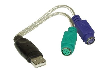 InLine Convertitore USB - PS/2 per collegare tastiera e mouse Mini Din 6pin alla porta USB del PC