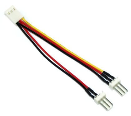 InLine Cavo alimentazione 2x ventola 3pin da 1x 3pin femmina 3,5"(Mainboard). Supporta 2 Ventole