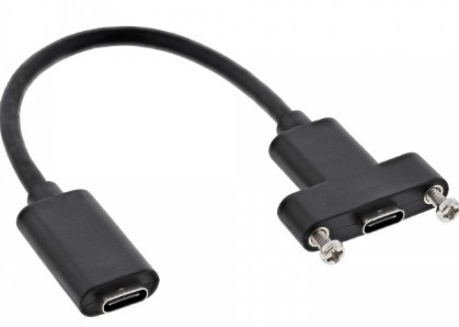 InLine Adattatore USB 3.1l, femmina C a femmin C da pannello, su cavi da 0,2m