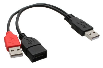 InLine Cavo USB 2.0, Sdoppiatore Y, 2x Type A maschio / femmina, 0,2m