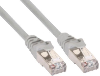 InLine Cavo Patch per rete dati Lan Cat.5e, 2x RJ45, schermatura FUTP, colore grigio, 2m