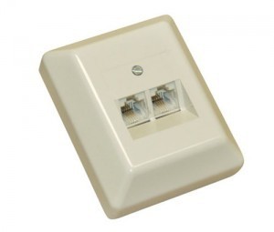 InLine Presa muro ISDN per applicazioni esterne con due porte RJ45 a 4pin paralleli e senza terminatore