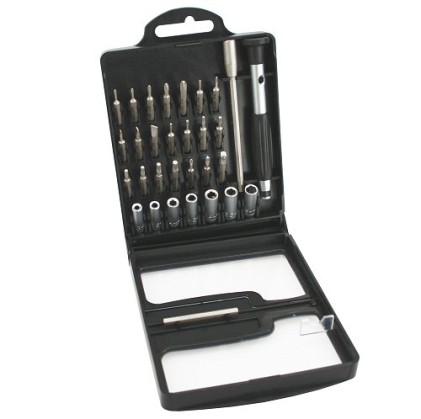 InLine Cacciaviti di precisione per micro elettronica, telefonia, oculistica con 28 punte intercambiabili