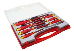 InLine Cacciaviti professionali e hobbistica con cercafase in valigetta di plastica rigida, assortimento da 8pz