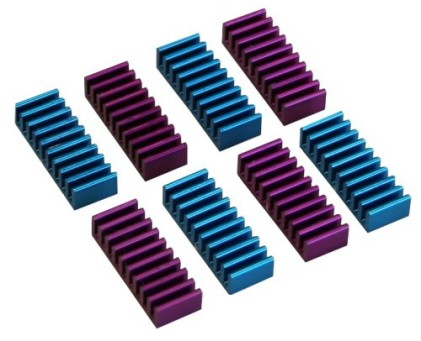 InLine Dissipatore passivo RAM heat sink per memorie 22x8x5mm, autoadesivo, pad termico incluso, colore blu e porpora, conf da 8