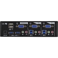 InLine KVM Switch, 2 porte, USB 3.0 VGA Audio, Hub USB 3.0, Kit cavi inclusi