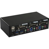 InLine KVM Switch, 2 porte, USB 3.0 DVI Audio, Hub USB 3.0, Kit cavi inclusi