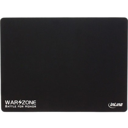 InLine Mousepad Gaming Rigido, tappetino con superficie 350x260x3mm, ideale per i giocatori Gaming, 100% gomma naturale, nero
