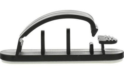 InLine Cable Manager gestione e organizzazione cavi con base autoadesiva, 2,8mm, nero. 10pz