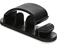 InLine Cable Manager gestione e organizzazione cavi con base autoadesiva, 2,8mm, nero. 10pz
