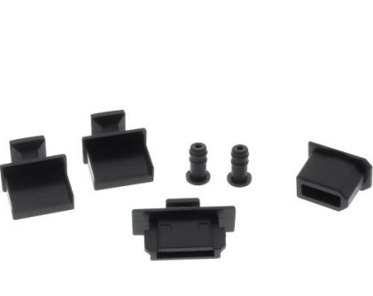 InLine Tappo di chiusura antipolvere protezione connettori e porte Frontpanel, neri - Set 6pz
