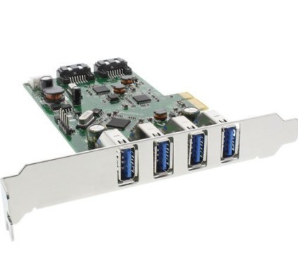 InLine Scheda USB 3.0 + SATA host controller, 4x USB 3.0 + 2x SATA 6Gb/s, PCIe ( PCI-Express )