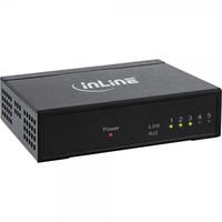 InLine Fast Ethernet Office Switch, 5 Porte (RJ45) - Alimentatore esterno, Metal Case