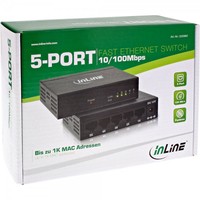 InLine Fast Ethernet Office Switch, 5 Porte (RJ45) - Alimentatore esterno, Metal Case