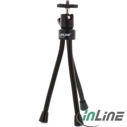 InLine Mini Cavalletto in metallo e ABS altezza massima 19cm piedi flessibili