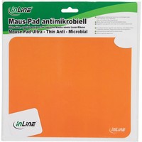 InLine Mouse Pad antimicrobico antibatterico ultrasottile, tappetino ideale per mouse laser e ottici, ARANCIONE
