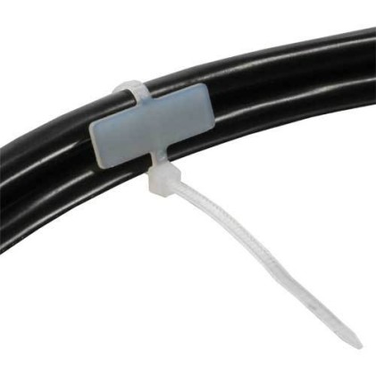 InLine Fascette per cablaggio 100x2,5mm con targhetta identificazione 8x24mm, colore neutro, 100pz