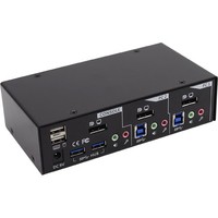 InLine KVM Switch, 2 porte, USB 3.0 DisplayPort, Audio, Hub USB 3.0, Kit cavi inclusi
