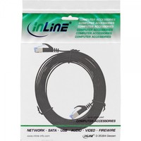 InLine Cavo Patch LAN Piatto, FTP (U/FTP -PiMf), Cat.6A (10Giga), 500MHz, guaina PVC, CU (100% rame), nero, 3m