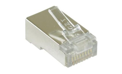 InLine Plug Modulare schermato, telefonico, ISDN a crimpare su cavo tondo, RJ45 (8P8C), 10pz