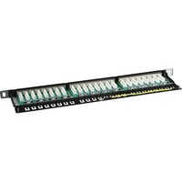 InLine Patch Panel Cat.6, 24-porte, 48,26cm (19"), 0.5HE, nero RAL9005