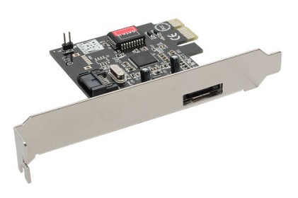 Scheda Controller HDD SATA II, eSATA, 2 canali ( 1 interna, 1 esterna), PCIe ( PCI-Express )