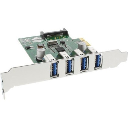 InLine Scheda USB 3.0 Host-Controller aggiuntiva, 4x porte esterne, PCIe ( PCI-Express )
