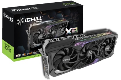 Inno3D Vga Geforce Rtx 4090,  Rtx 4090 Ichill X3, 24Gb Gddr6X, 3Dp/Hdmi