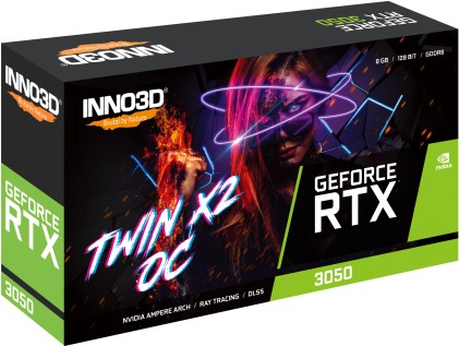 VGA Inno3D GeForce&reg; RTX 3050 8GB Twin X2 OC