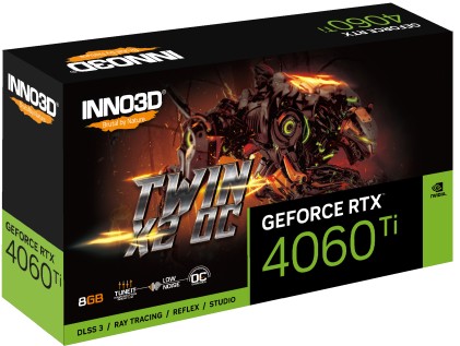 Inno3D Vga Geforce Rtx 4060 Ti, Rtx 4060 Ti Twin X2 Oc, 8Gb Gddr6, 3Dp/Hdmi