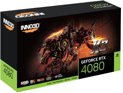 Inno3D Vga Geforce Rtx 4080, Rtx 4080 X3, 16Gb Gddr6X, 3Xdp/Hdmi