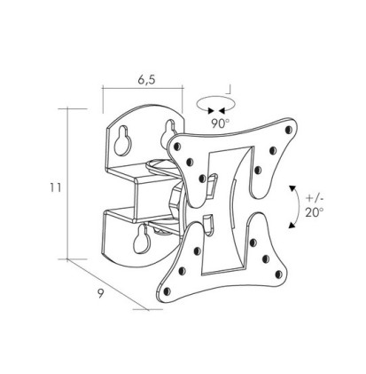 Staffa Tv 10"/32" 100X100 Hospital 1 Snodo 20Kg