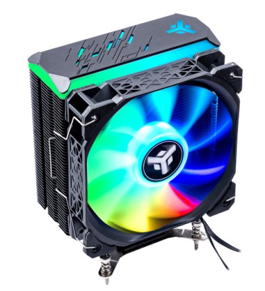 Itek Dissipatore Ad Aria Icy-4Hla - Skt Universale, 180W Tdp, 4 Hp, Ventola 12Cm, Full Black, Argb