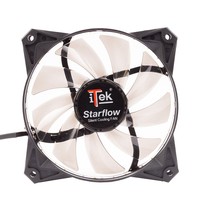 Itek Ventola Per Case Star Flow, 12Cm, Led Bianco, 3+4Pin,Silenziosa