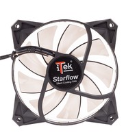 Itek Ventola Per Case Star Flow, 12Cm, Led Bianco, 3+4Pin,Silenziosa