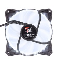 Itek Ventola Per Case Star Flow, 12Cm, Led Bianco, 3+4Pin,Silenziosa