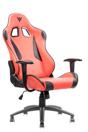 itek Sedia Gaming PLAYCOM PM20, PVC, Gaming Chair, Doppio Cuscino, Schienale Reclinabile, Rosso Nero