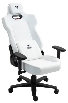 itek Gaming Chair SHUTTLE PM66 - PVC e Tessuto- Braccioli 3D- Bianco Nero