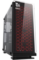 Itek Case Cosmic23 Middle Tower, Atx, 2Xusb2 1Xusb3, 3X12 Rgb Fan Front Con Telecomando, Pannello Frontale Vetro Temperato